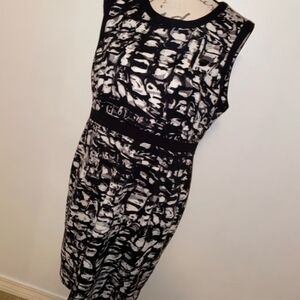 Calvin Klein Monochrome Patterned Midi Dress